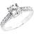 Precious Stars Round Cut Engagement Ring - White Gold/Transparent