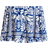 H&M Crinkled Jersey Shorts - Bright Blue/White Patterned