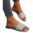 Shein Women Student Sandals Backless Summer New Silver Square Toe Ladies Flat Sandals Fashion Non-Slip Crystal Soft Bottom Slippers Suitable With Dress For Long Legs, Casual Beach Shoes, For Ladies