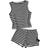 Shein Teen Girls Summer Striped Round Neck Camisole And Shorts Casual Set - Colorblock