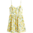 H&M Flared Skirt Cotton Dress - White/Oranges