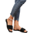 Shein Plus Size Women's Shoes Spring/Summer New Black Square Toe Flat Sandals, Dress Up For Longer Legs, Fashion Rhinestone Slip-On Slippers, Summer Beach Non-Slip Plastic Sandals
