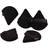 Shein 5pcs Velvet Black Fan-Shaped Makeup Sponge Powder Puff For Loose Powder, Setting Powder