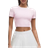 Lululemon Tight-Fit Cropped Shelf-Bra T-shirt - Pink Organza/White