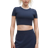 Lululemon Tight-Fit Cropped Shelf-Bra T-shirt - Club Blue/White