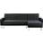 Habitat et Jardin Theo convertible Black/Grey corner Sofa 258cm 4 Seater
