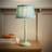 ValueLights Bobbin Bobble Leaf Pleated Shade Pale Green Table Lamp