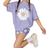 Shein Tween Girls Casual Loose Short Sleeve Round Neck T-Shirt - Purple