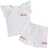 Shein Baby Girls Ruffle Collar Cap Sleeve Shirt - White
