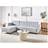 Beliani Modular Right Hand Velvet Corner Light Grey Sofa 4 Seater
