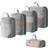 Shein 5pcs Grey Nylon Portable Travel Compression Luggage Bag Set