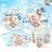 Shein 40pcs Blue Bear Theme Gender Tableware Set