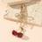 Shein Unisex Red Cherry Key Chain Butterfly Decor