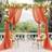 Shein Orange Red Chiffon Archway Fabric 1/2pcs