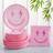 Shein Pink Smiling Face Party Paper Plates Set