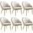 tectake Velvet Cover Padded Extra Wide Shell Backrest Set 6 Armchair