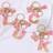Shein Thanksgiving And Day Holiday Letter Keyrings Pink - Gold