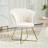 Homcom Accent Chair Velvet with Lotus Backrest Steel Legs Armchair