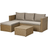 Kreta - Natural Loungesæt, 1 borde inkl. 2 sofaer