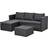 Kreta - Black Loungesæt, 1 borde inkl. 2 sofaer