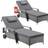 Casaria Sun Lounger Set of 2 Grey Anthracite 193x90x43 cm