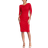 Betsy & Adam Jordan Short Scuba Crape Draped Back Dress - Red