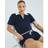River Island Womens Navy Short Sleeve Towelling Polo Top