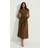 H&M Ladies Short-sleeved Maxi Dress - Dark Khaki Green