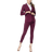 Marycrafts Women's Business Blazer Pant Suit Set - Burgundy