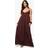 boohoo Womens Petite Chiffon Strappy Volume Maxi Dress - Brown