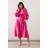 Wallis Textured Organza Midi Shirt Dress - Pink