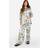 boohoo Paisley Satin Wide Leg Trouser - Blue