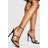 boohoo Satin Strappy Stiletto Heels - Green