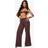 boohoo Linen Low Rise Beaded Beach Trousers - Brown