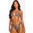 boohoo Leopard Print Reversible Triangle Bikini Top Tie Set - Brown