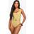 boohoo Resin Hardwear Square Neck Swimsuit - Green