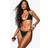 boohoo Ombre Trim Detail Triangle Bikini Top Tie Side Set - Black