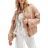 Free People Dolman Quilted Knit Jacket - Champagne Diamonds