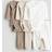 H&M 6-Delt Sæt Med Body Og Bukser - Beige/Hvid