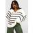 boohoo Womens Plus Soft Knot Collar Stripe Jumper - Cream