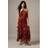 Warehouse Chiffon Halter Tendril Ruffle Midi Dress - Multi