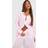 boohoo Cotton Pinstripe Oversized Pyjama Shirt - Pink
