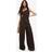 boohoo Chiffon One Shoulder Ruched Jumpsuit - Brown
