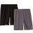 Amazon Essentials Men's Performance Tech Loose Fit Shorts 2-pack - Black/Dark Grey