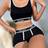 Shein Yoga Letter Tape Contrast Binding Bra Boyshorts Set