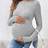 Shein Maternity Solid Minimalist Daily Round T-Shirt