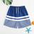 Shein Tween Boy Striped Patchwork Swim Trunks With Drawstring Waist