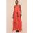 PrettyLittleThing Frill Halterneck Floaty Maxi Dress - Orange