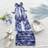 Shein Vintage Tie Dye Floral Print Knit Mesh Halter - Soleia
