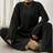 Shein Solid Color Long Sleeve Sweater Knitted Pants Set